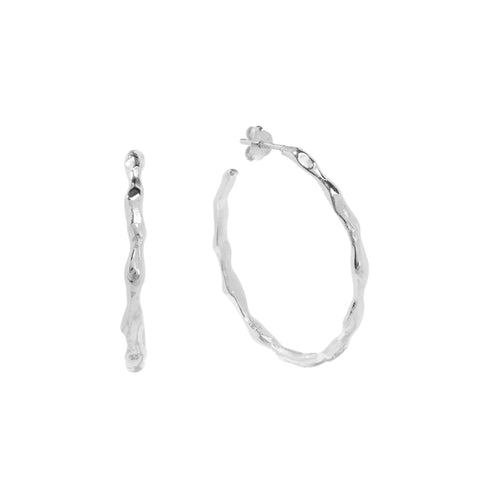 LARGE LUNA HOOPS SILVER